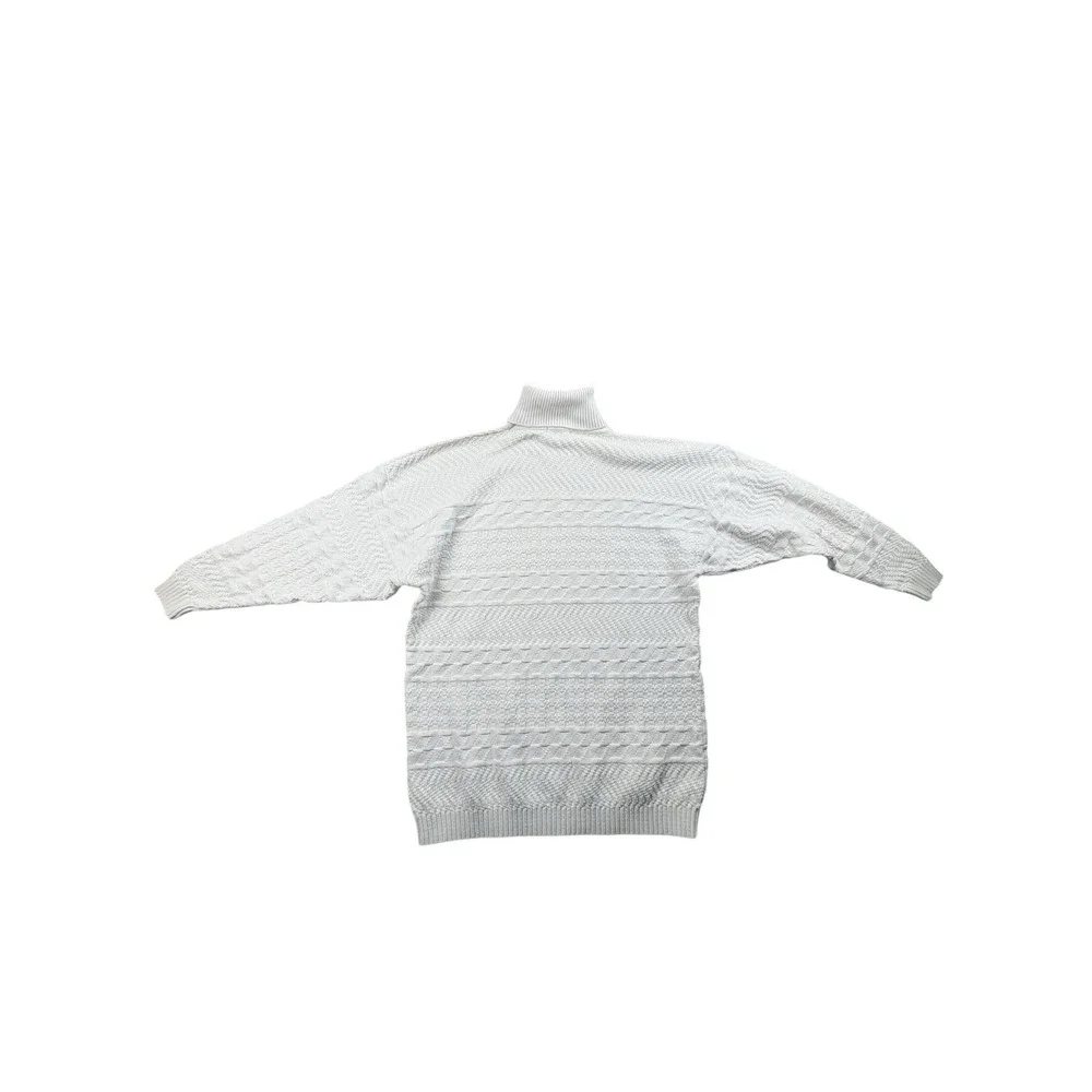 Ann‎ Taylor Cream Cable Knit Turtleneck Sweater Womens Medium 100% Cotton